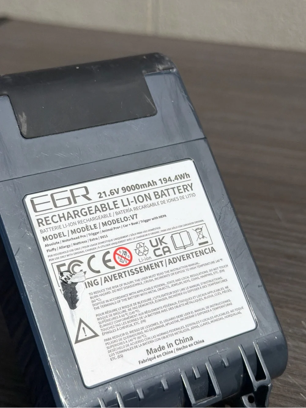 Replacement Battery for Dyson V7 V8 V10 21.6V 4000mAh (Non-OEM)